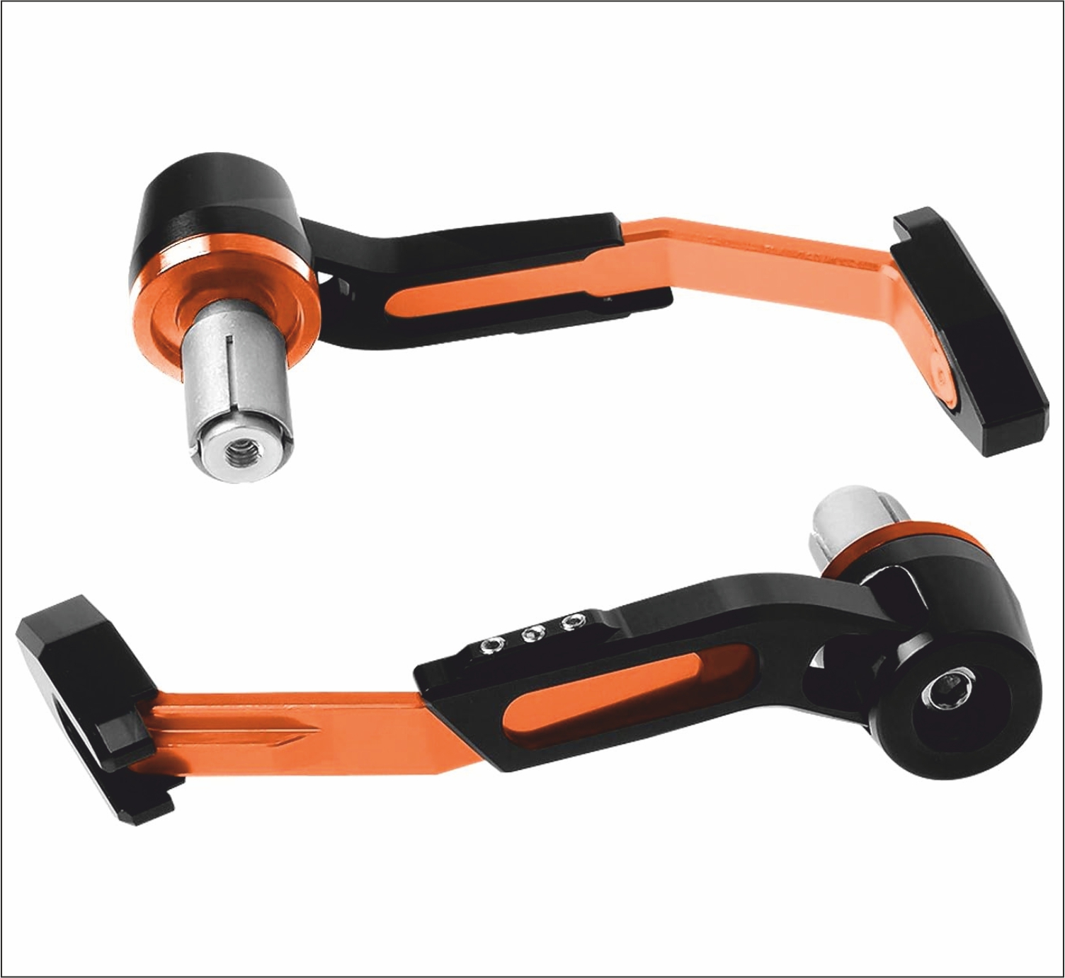 B.K ACCESSORIES Bike Universal Lever Guard Adjustable Brake Clutch Aluminium Material Orange Black U