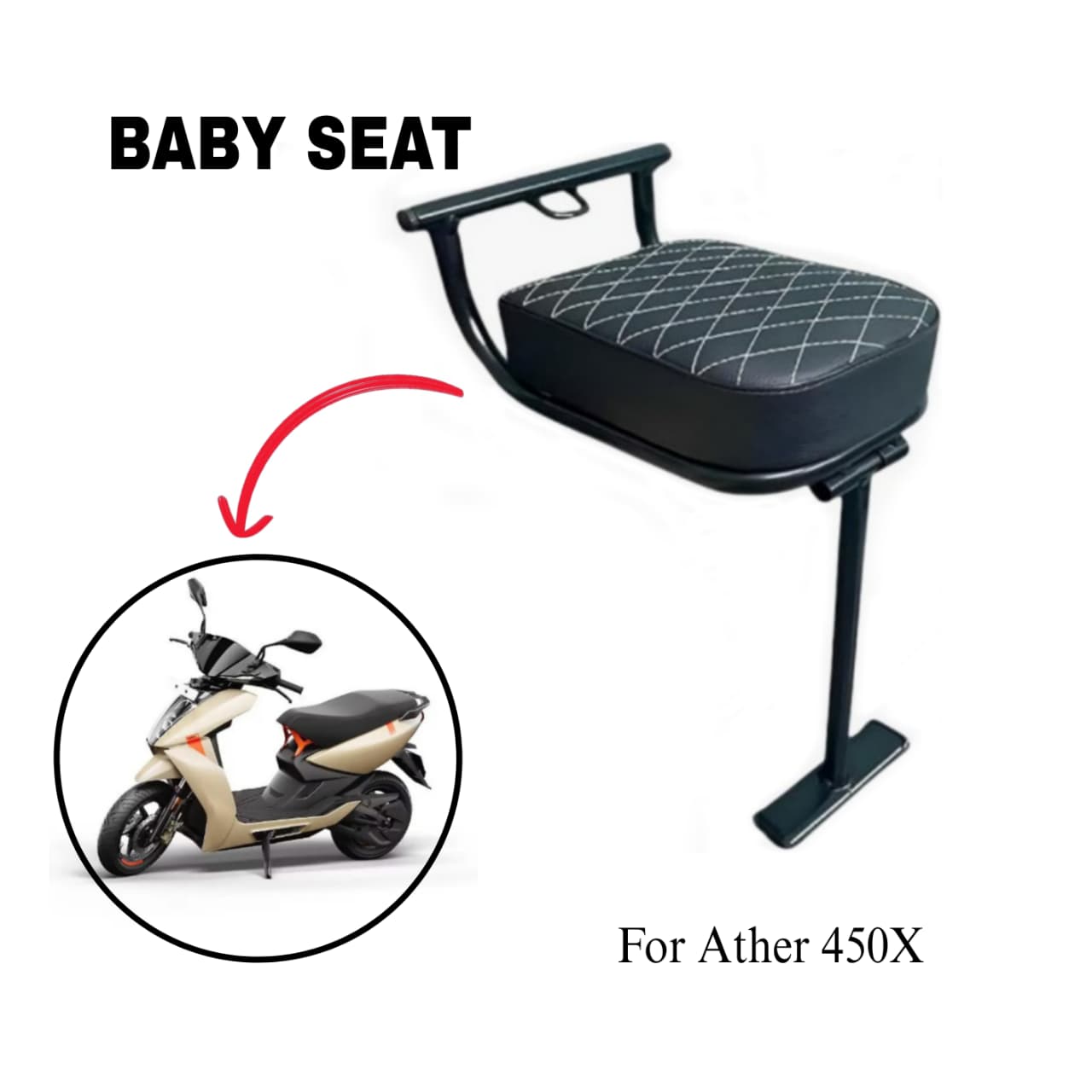 B.K ACCESSPRIES Ather 450X Universal Baby Seat for Scooters/scooty Designed specifically Single Bike