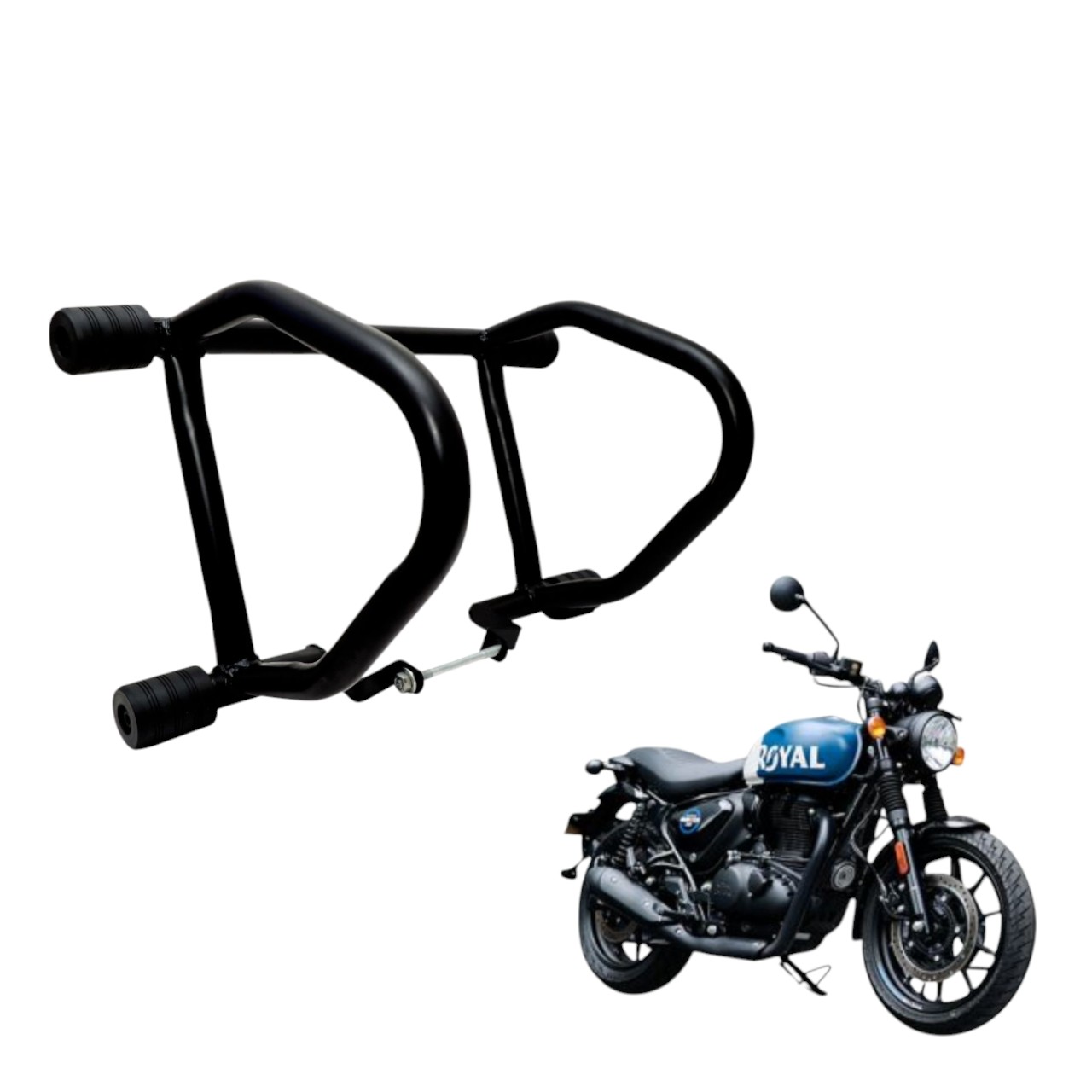 B.K ACCESSORIES Bike Crash guard With 4 Sliders Heavy Quality Metal For RE Hunter Model  (Royal Enfi