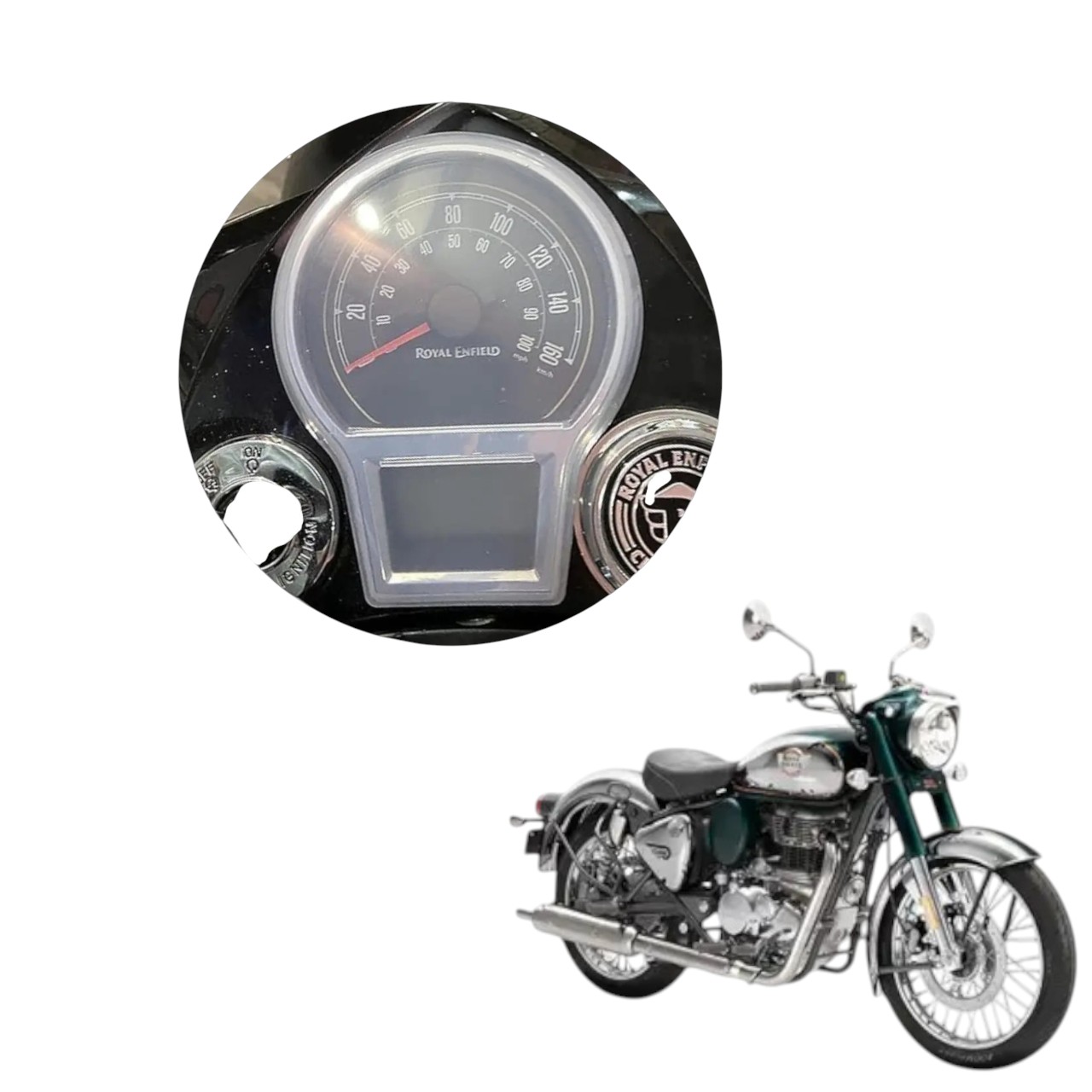 B.K ACCESSORIES Bike Cap Cover Waterproof PVC Meter, Ampere Cover for Royal Enfild Reborn Model Bike