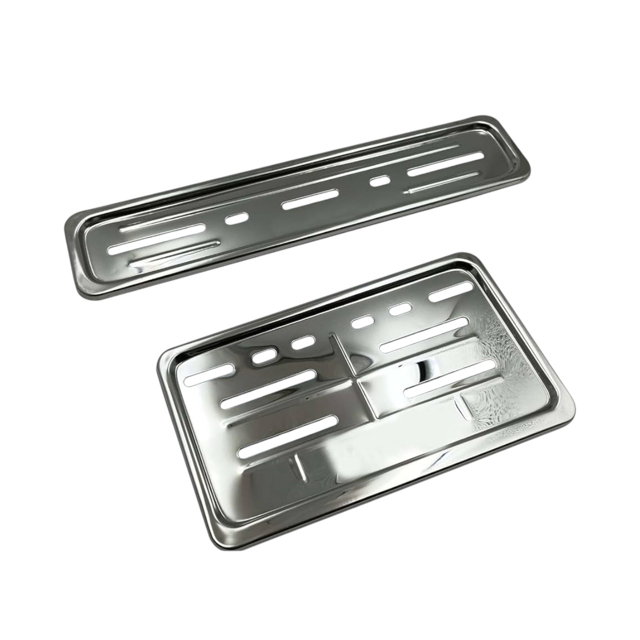 B.K ACCESSORIES Number Plate Frame Metal Silver Heavy Strong Material Universal for Bike Scooyt &amp