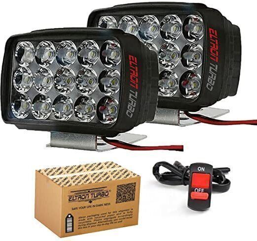 B.K ACCESSORIES 15 LED Fog Light Lamp Waterproof with free switch Fog Lamp Motorbike, Car LED (12 V,