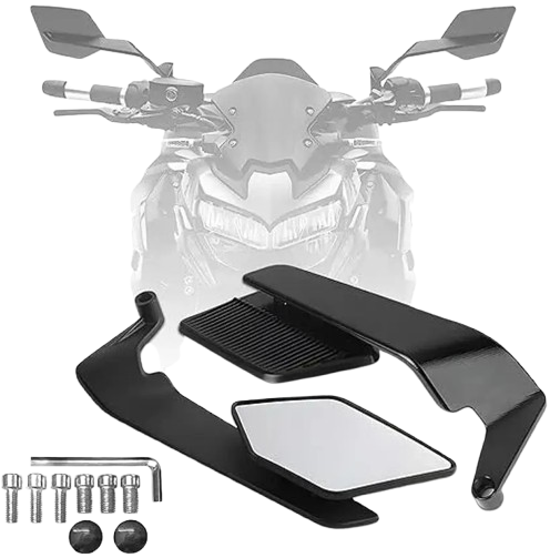 B.K ACCESSORIES Universal Motorcycle Bike Mirrors Set Adjustable Rotating Rear View Mirror Stealth 