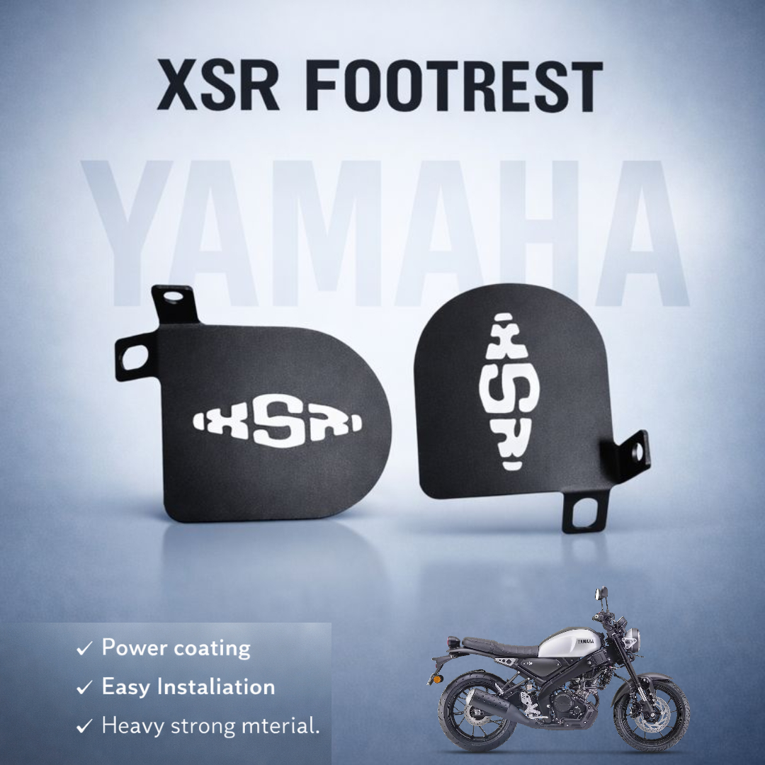 B.K ACCESSORIES Footrest Foot Rest Laser Cutting Anti Slip Metal Platform for XSR 155 Foot Rest (Bla