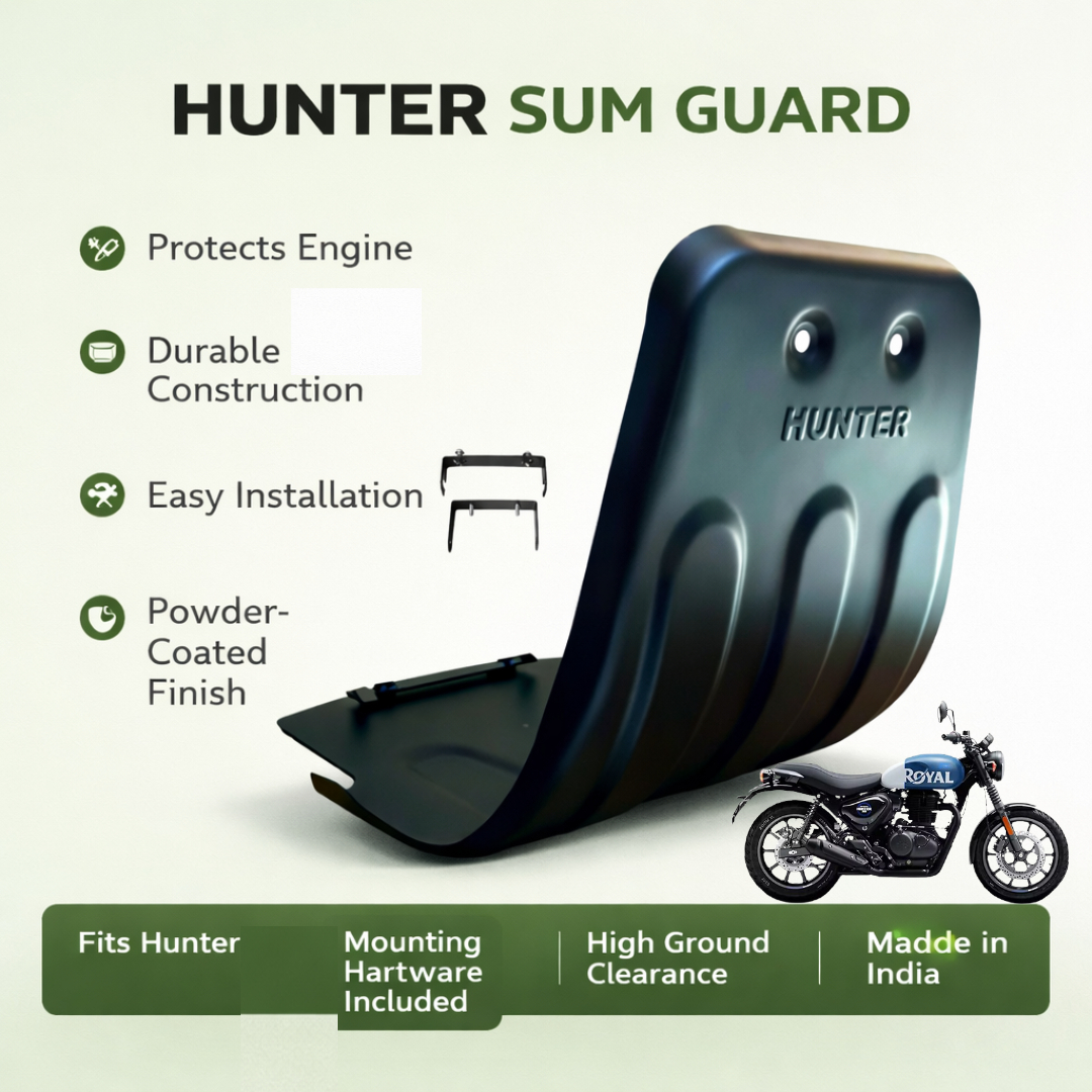 B.K ACCESSORIES Hunter 350 Engine Guard/Bash Plate/Sump Guard | Suitable for RE Hunter 350 Bike Engi