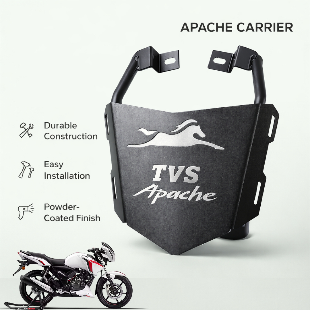 B.K ACCESSORIES Adjustable TVS Apache Carriar Driver and Passenger Backrest