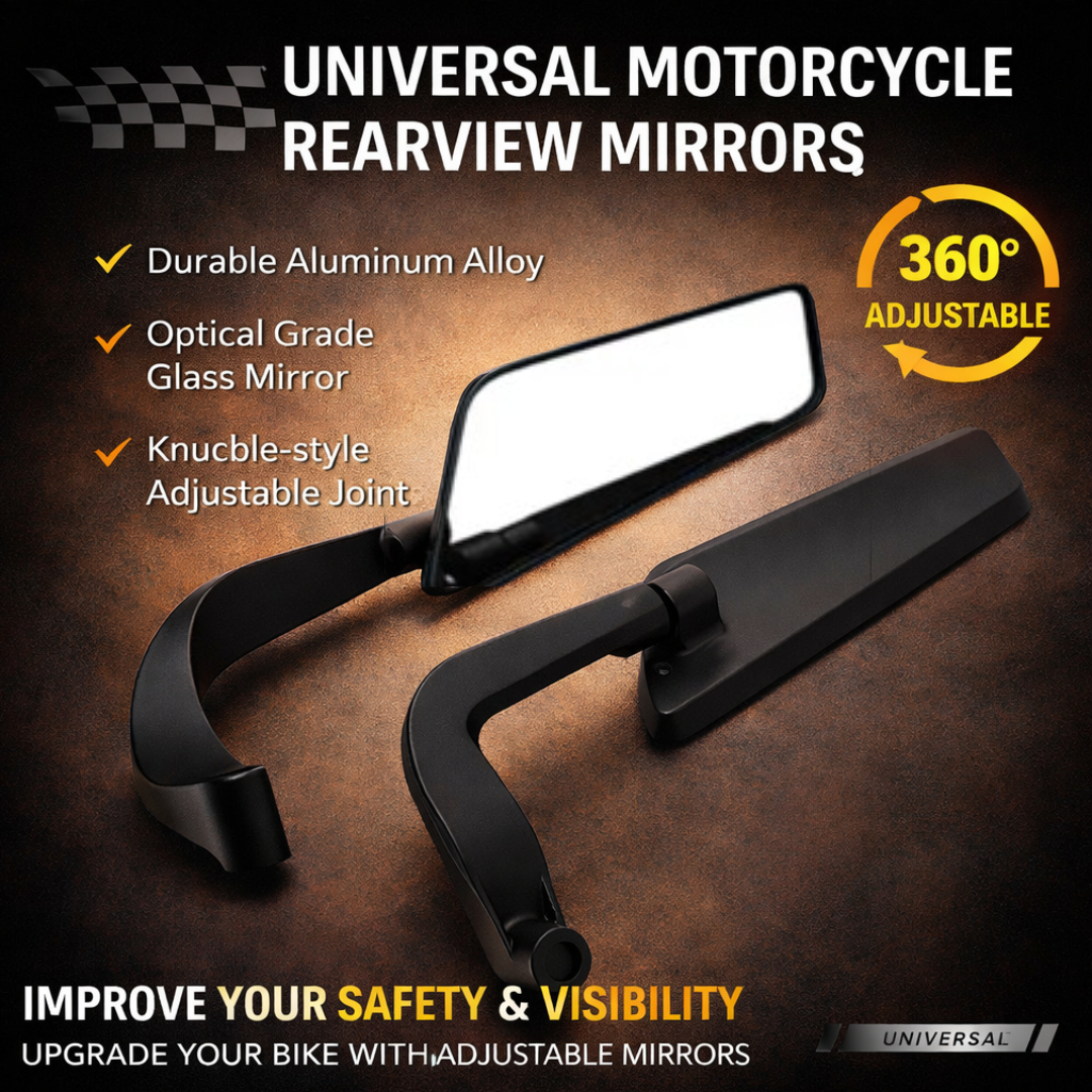 B.K ACCESSORIES Manual Rear View Mirror For Yamaha, Honda, Suzuki, BMW, Universal For Bike, KTM, 